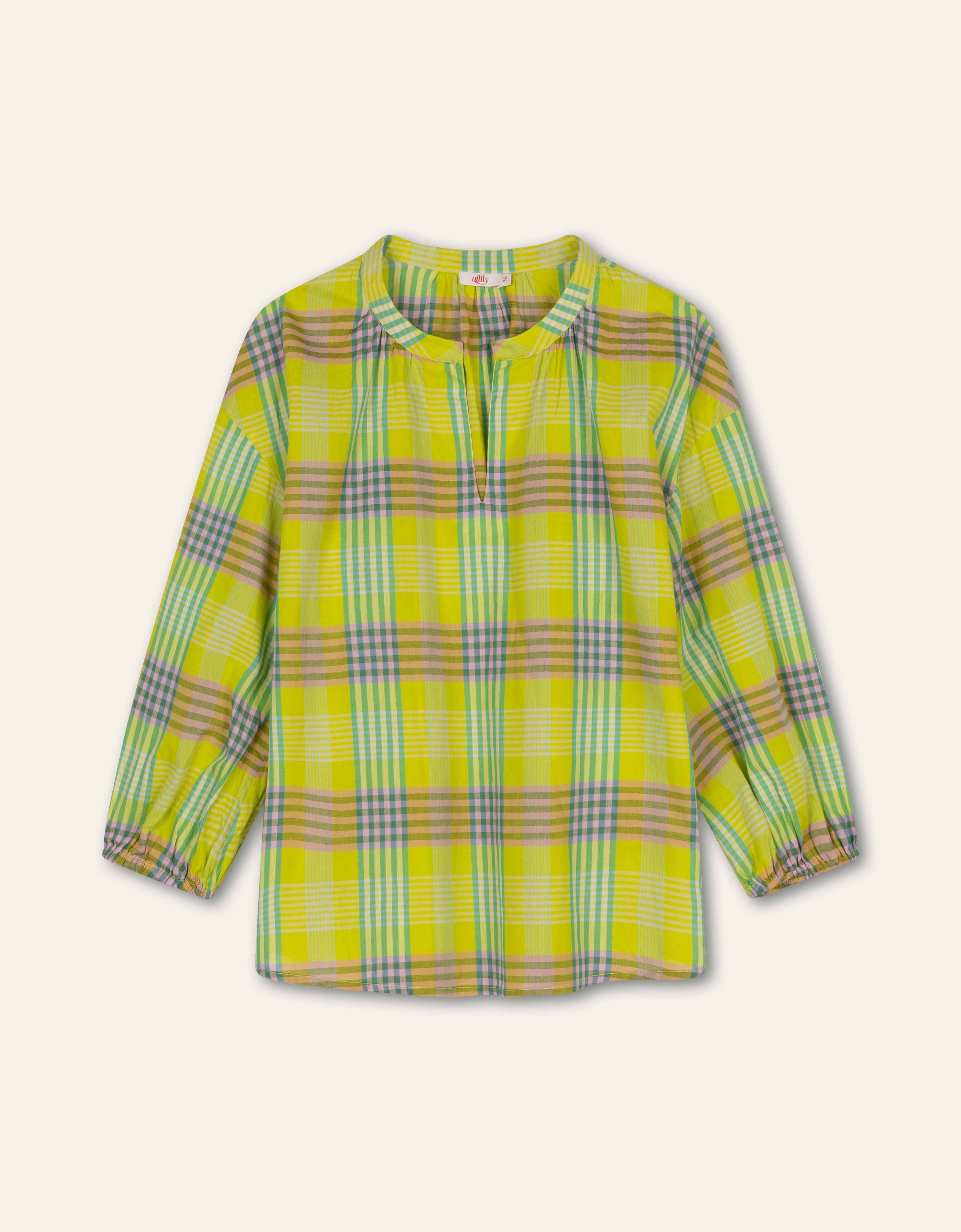 Badri Blouse Rang Mahal Check/Cadmium Yellow
